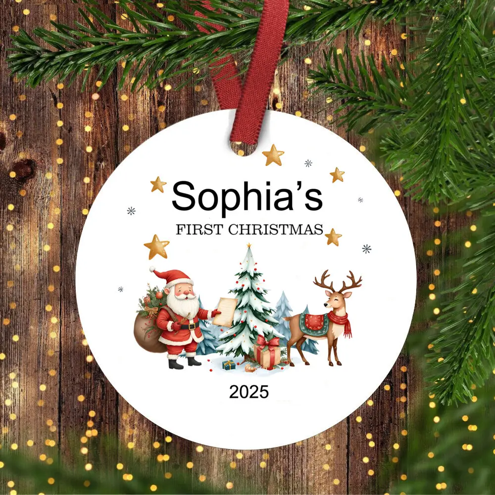 Primer adorno navideño personalizado para bebé, bonito adorno navideño para recuerdo de recién nacido, primer adorno navideño personalizado para bebé - imagen 4