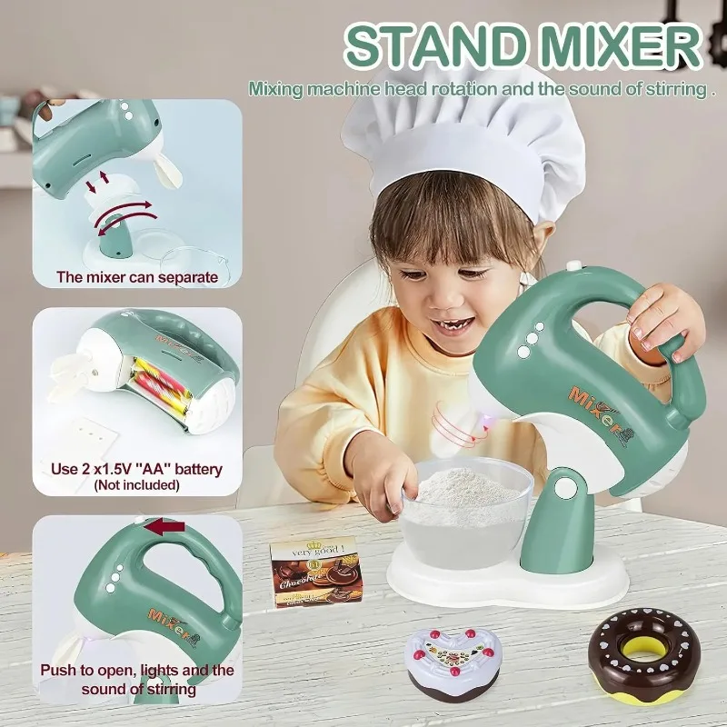 Juego de simulación de electrodomésticos de cocina, juguete con sonido y luz, cafetera, mezclador, tostadora, licuadora, juego de cocina para niños, regalos - imagen 4