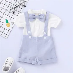 Conjunto bebé 0-24 meses: traje formal con tirantes y pantalones cortos