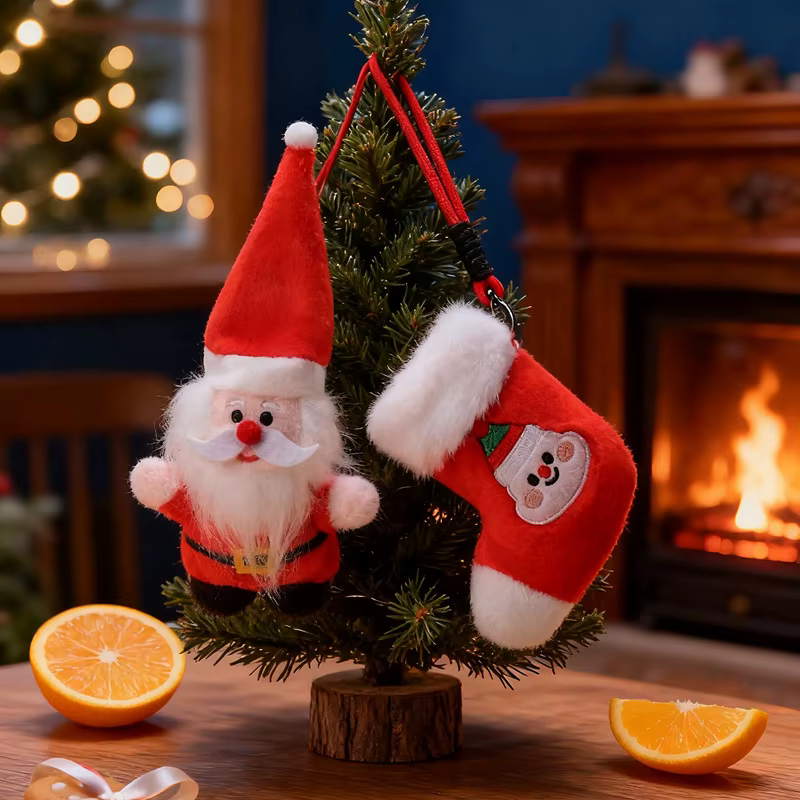 Bota navideña Papá Noel de peluche para niños - imagen 5