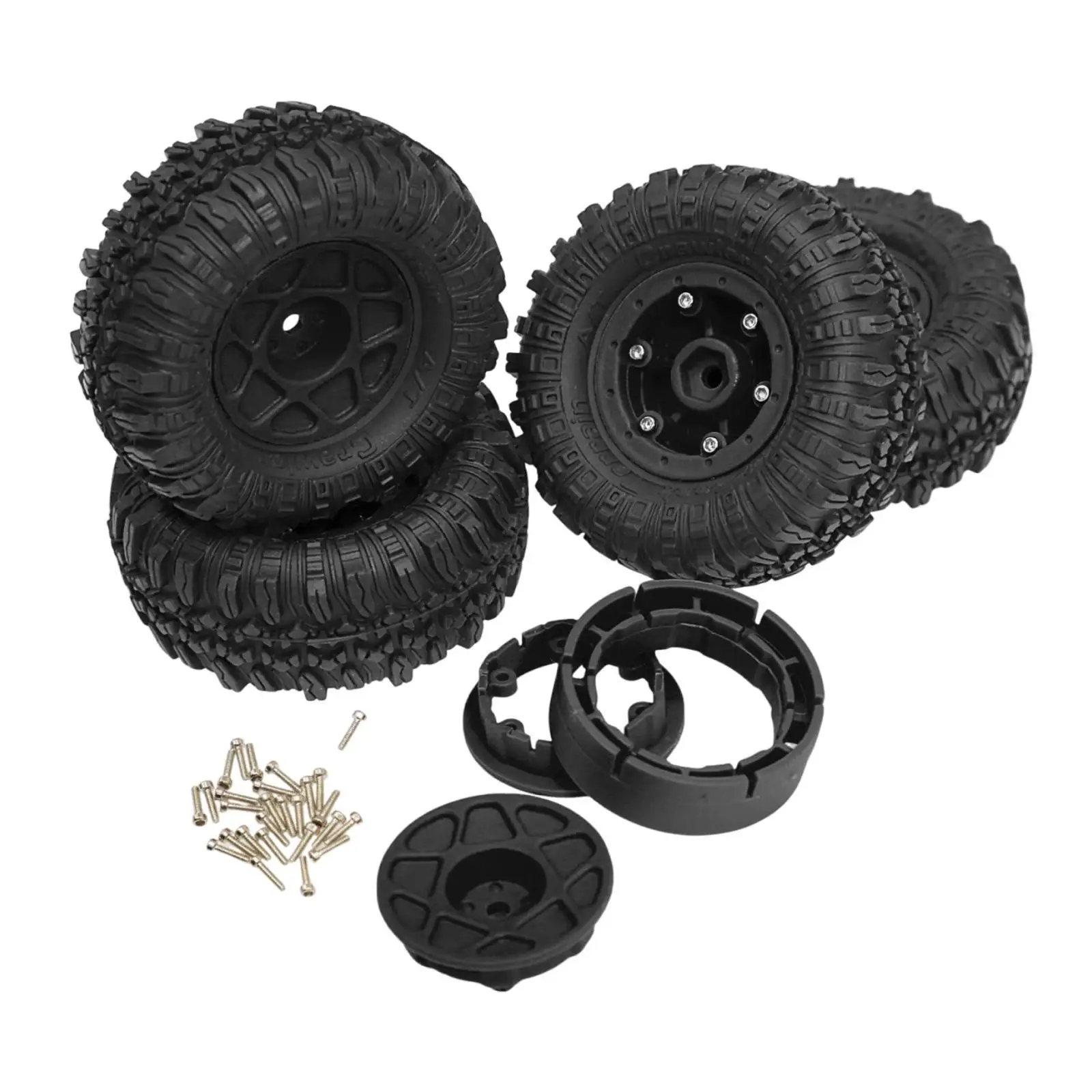 1/18 RC Car Tires Replace Parts Professional Components Maintenance Assembly Offset Wheel Rims for 4WD Climbing Car Model TRX-4M