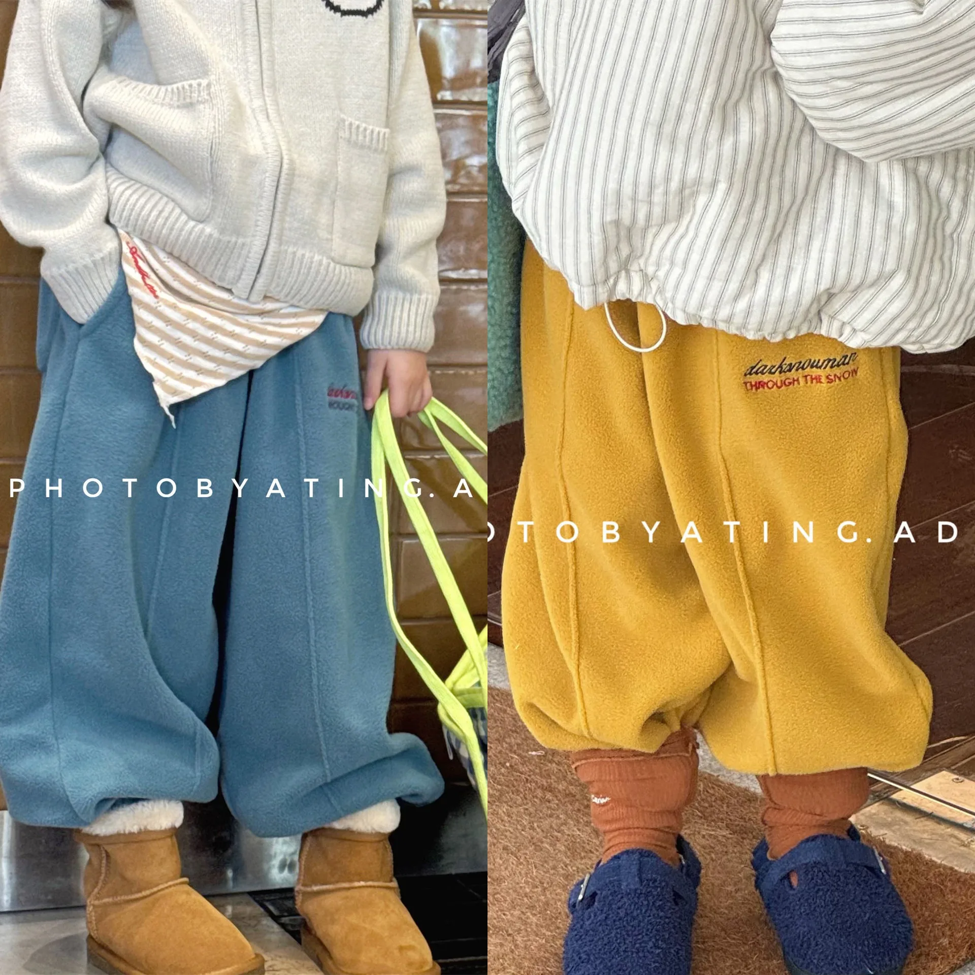 Pantalones de invierno para niños de 1 a 8 años, pantalones gruesos y cálidos para niños, pantalones largos de estilo coreano para niñas