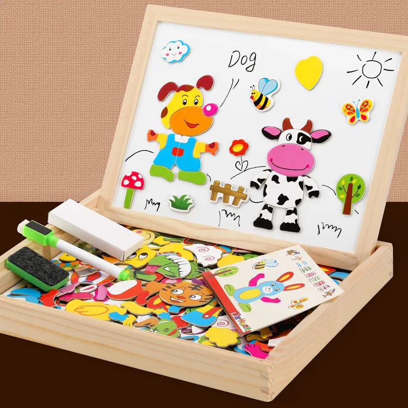 Rompecabezas de madera con pizarra magnética para niños - imagen 4