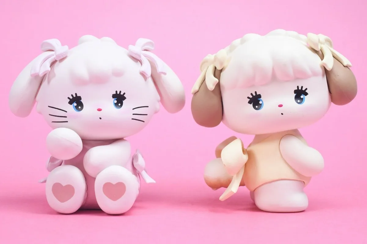 Qualia cápsula juguetes lindos personajes mikko figuras de mascota MOUSSE LATTE SOUFFLE CAMMY ojos grandes gatito conejo sentado gashapon - imagen 4