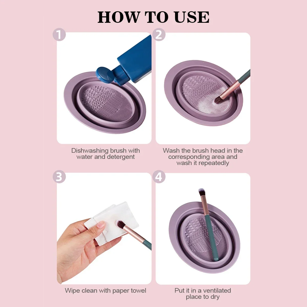Limpiador de esponja para quitar sombra de ojos, nuevo cepillo de maquillaje de silicona, cepillo para base de Color, limpieza, caja de depurador colorida, herramientas - imagen 5