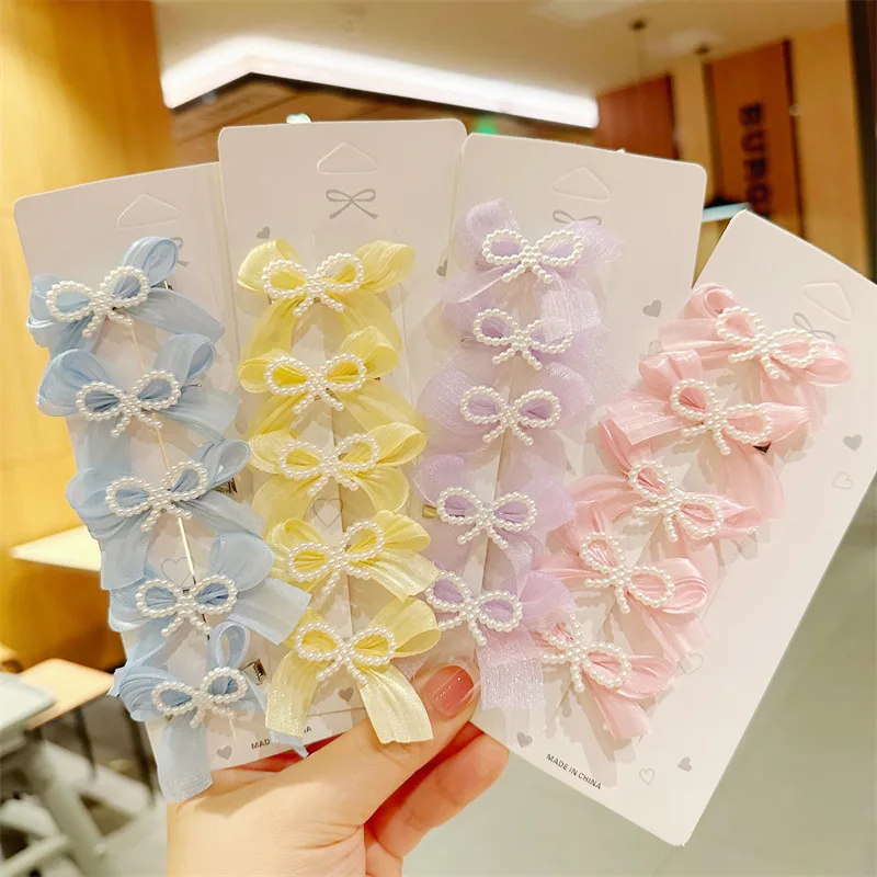 2025 nuevas pinzas para el cabello para niños con lazos pasadores de pelo delanteros para niñas para flequillo accesorios para el cabello de princesa dulce para niños pequeños - imagen 4