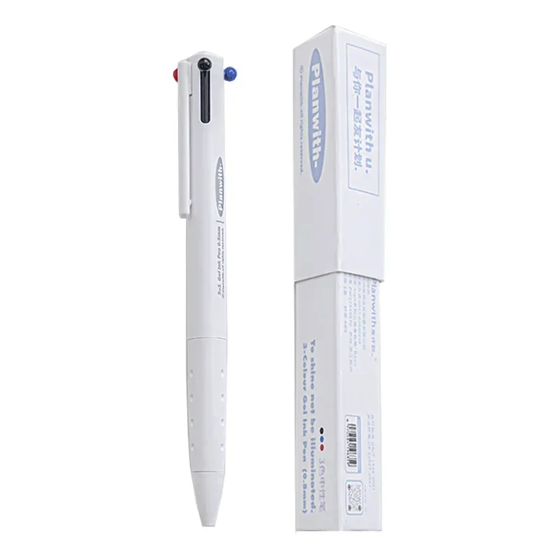 Bolígrafo de Gel retráctil multifuncional Kawaii de 3 colores, papelería de 0,5mm, Caneta кан maesлярия, portalápices Triangular de agarre cómodo - imagen 5