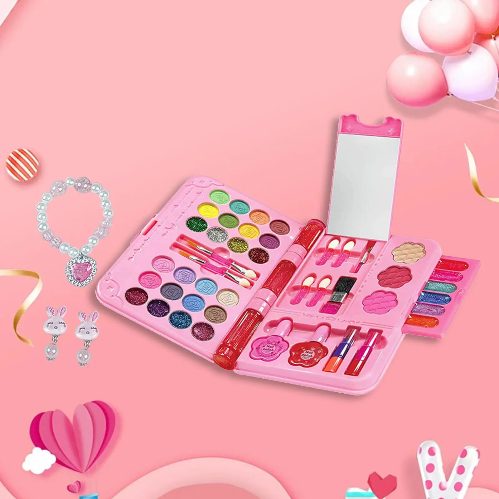 Cosmetic Toy Beauty Set Portable Kids Makeup Set for Kids Toddlers Children