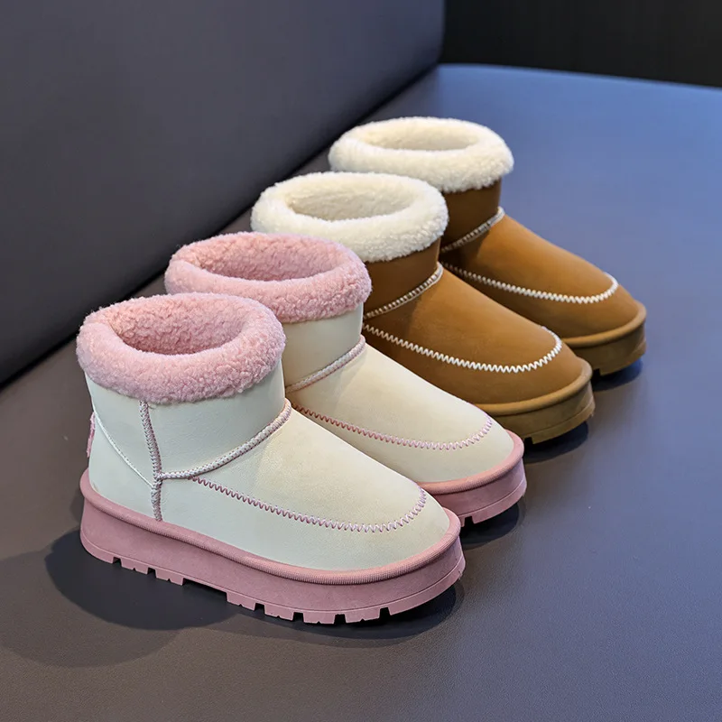 Botas de invierno en terciopelo antideslizantes y cálidas para niños