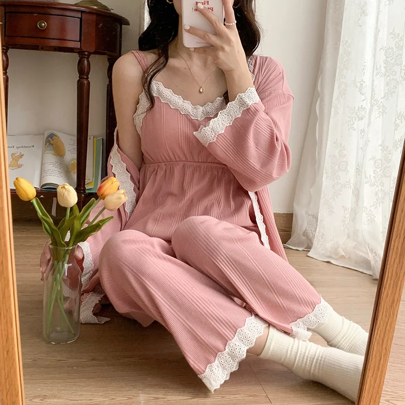 Camisón de lactancia algodón – Pijama premamá cómodo para embarazadas - imagen 5