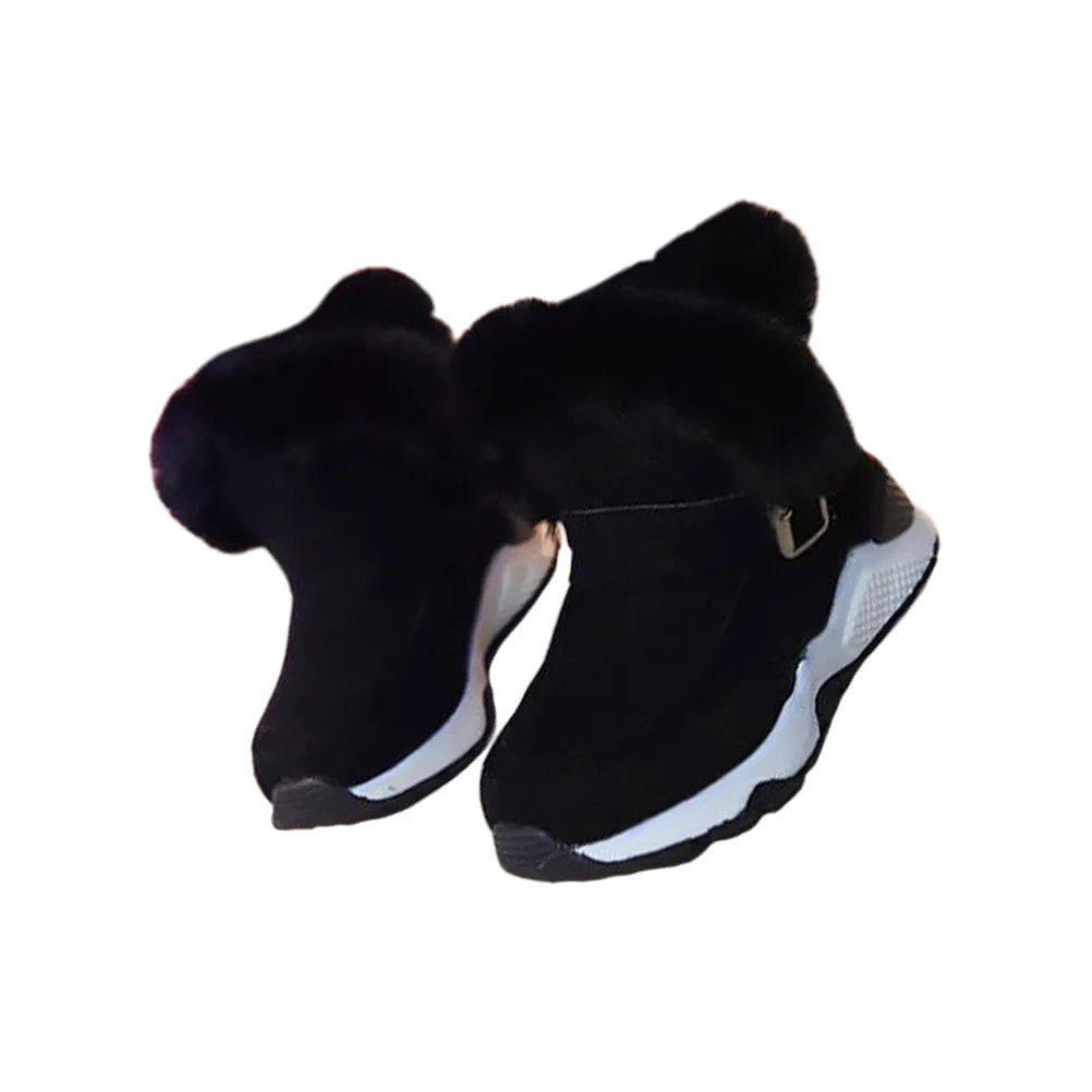 Niñas algodón espesar nieve 35 zapatos planos de invierno mantener caliente cómodas botas de nieve de moda para niñas - imagen 2