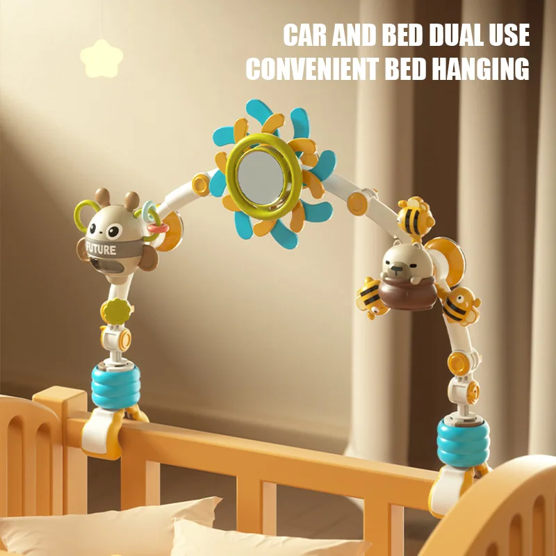 Cochecito de bebé de juguete, cuna móvil para bebé, campana para cama de bebé, sonajero, juguetes para bebé de 0 a 36 meses, juguetes colgantes con forma de Animal de abeja móvil para bebé - imagen 5