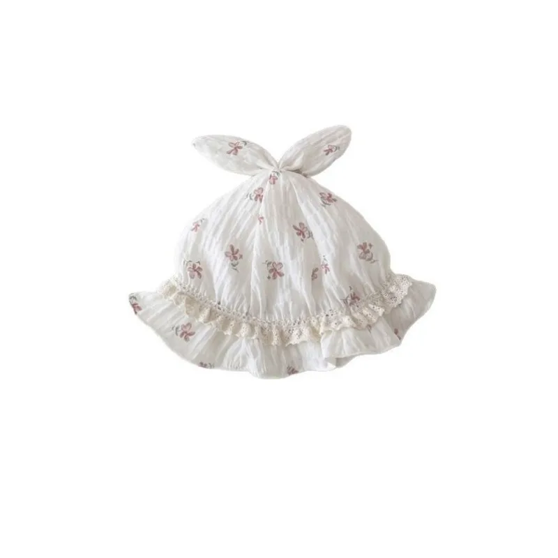 Gorro bonito de dibujos animados para recién nacido, gorro con estampado sencillo Floral, accesorios de fotografía para bebé, gorro de algodón suave para primavera y verano - imagen 5