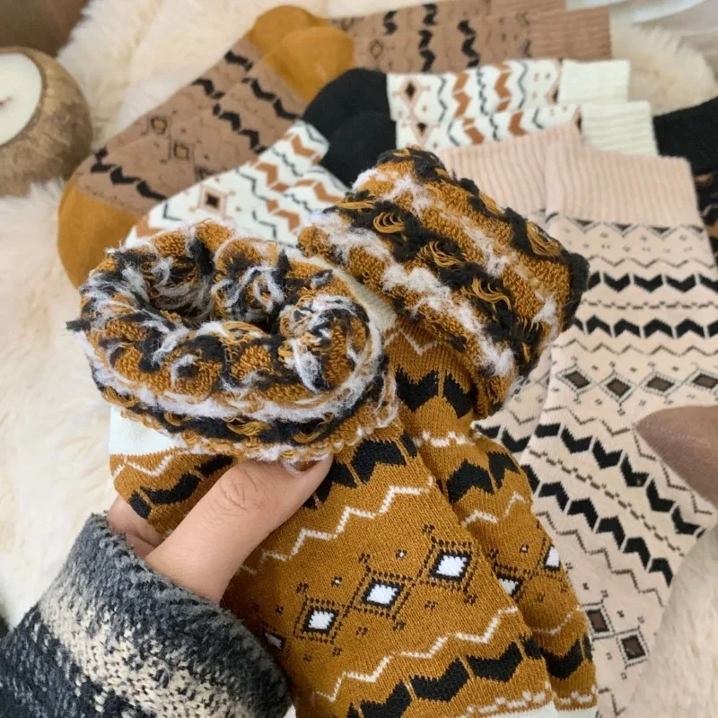 Nuevos calcetines de invierno y otoño para niños: tela de rizo gruesa, estilo retro forestal, cálidos y suaves, diseño unisex para uso diario. - imagen 2