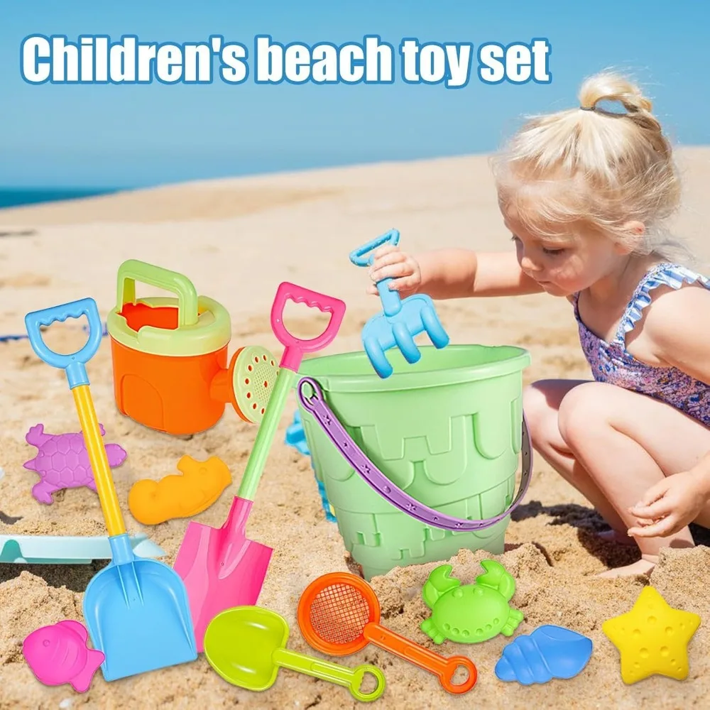 Juego de playa infantil con castillo, palas y moldes – Set viaje - imagen 5
