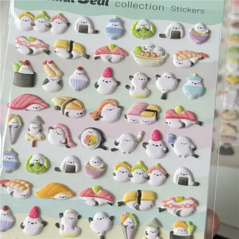 Pegatinas de burbujas de dibujos animados coreanos Ins, pegatinas de esponja tridimensionales, pegatinas de cuenta de mano para diario, decoración - imagen 5