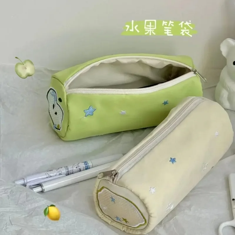 Bolsa de bolígrafo rosa de gran capacidad, estuche de lápices suave creativo, bolsa organizadora de almacenamiento de papelería, regalo para estudiantes, regreso a la escuela - imagen 4