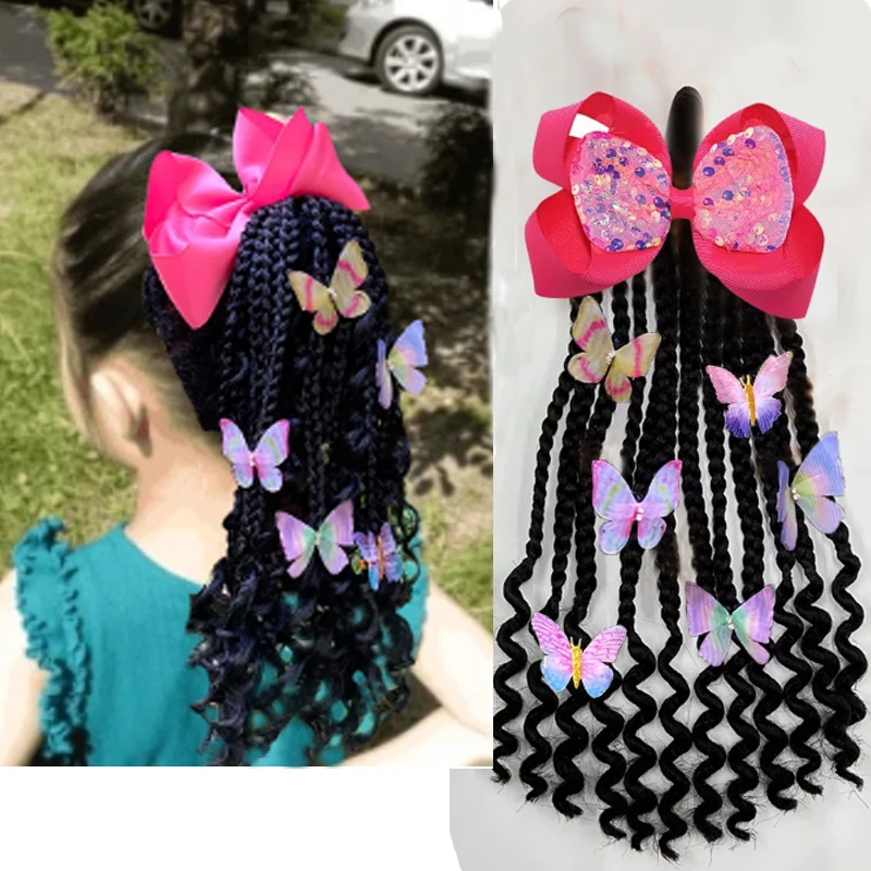 Extensiones de pelo trenzado para niños con cuentas – Peinado protector - imagen 2