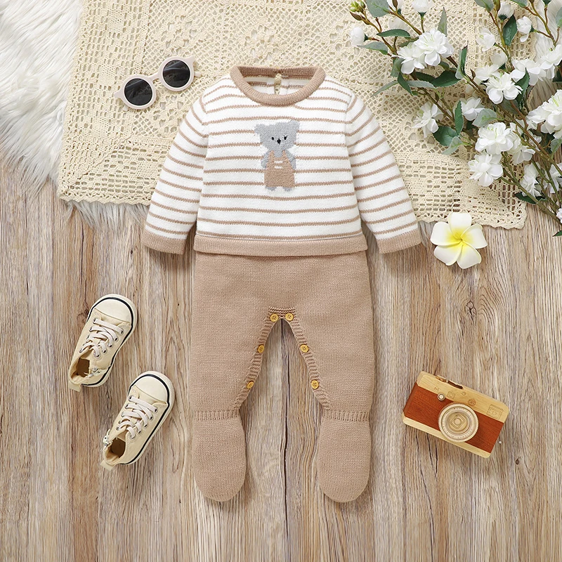 Peleles para bebé recién nacido, monos informales de punto de manga larga para niño y niña, trajes de una pieza, monos para niño pequeño, ropa