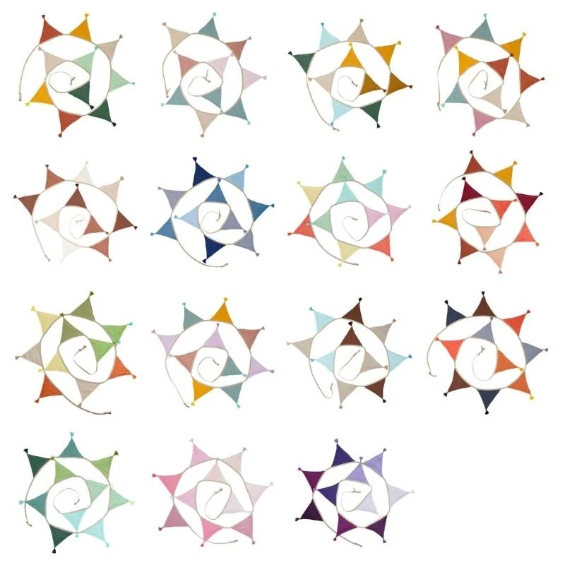 Bunting pared 85ae para habitación los niños 2.6m banderas con flores algodón pancartas coloridas para decoraciones