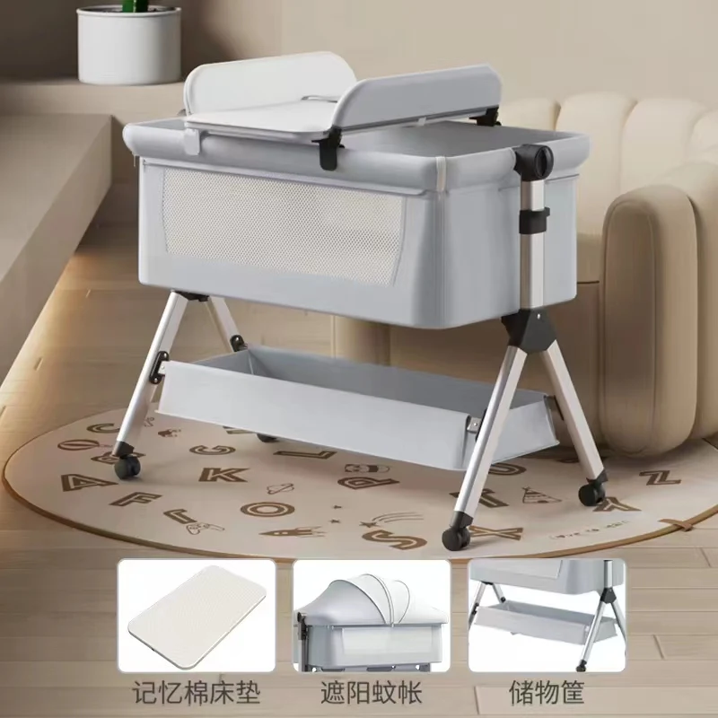 Bassinets multifuncionales para bebés y durmientes junto a la cama, cuna para bebés, columpio para bebés, mecedora para niños pequeños con dosel - imagen 5