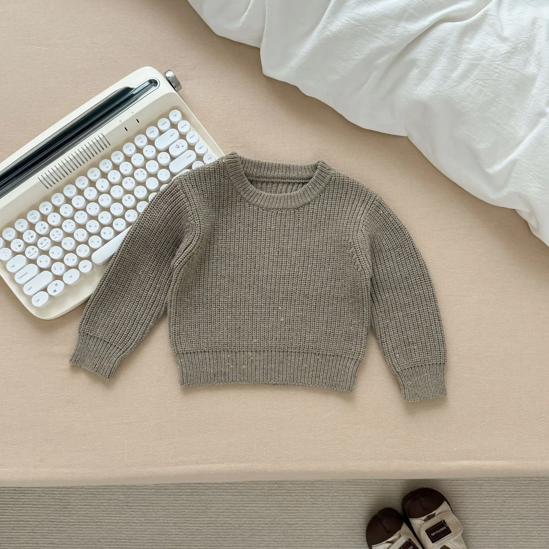 2026 primavera nuevos suéteres para bebés cuello redondo jersey de punto para niños suéteres para niñas con puntos coloridos - imagen 2