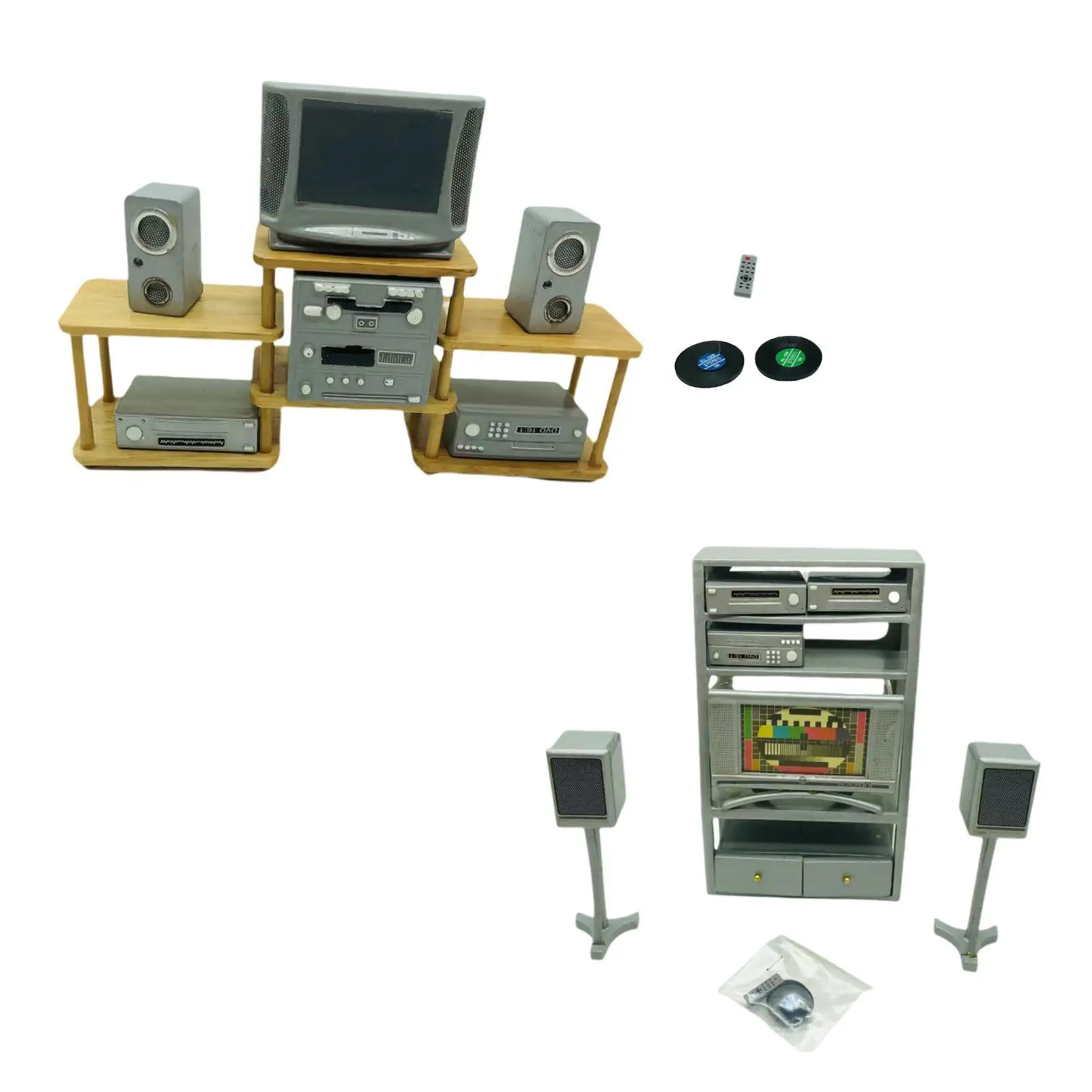 1:12 Scale Dollhouse Retro Speaker Set Miniature Furniture Home Decoration Dolls Accessories Pretend Play Toys Furniture Toys