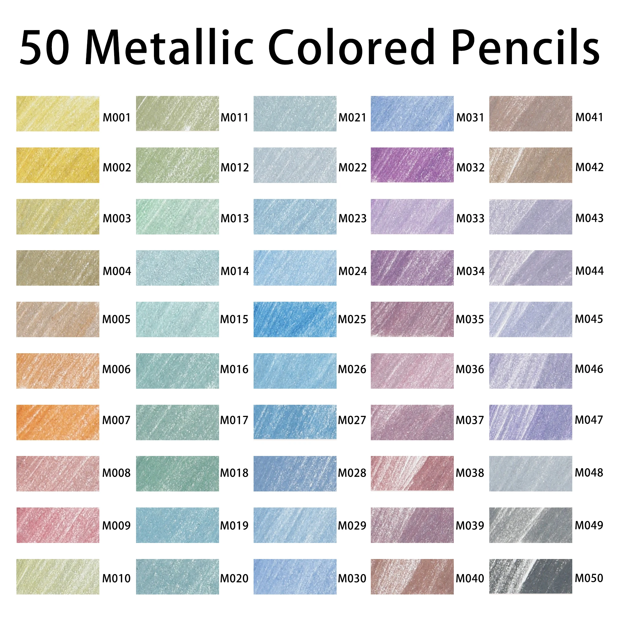 Lápices de colores KALOUR, suministros de arte para dibujar, colores vibrantes, núcleo suave, 54 Uds., 50 colores, lápiz de Color metálico en estuche de nailon con cremallera - imagen 4