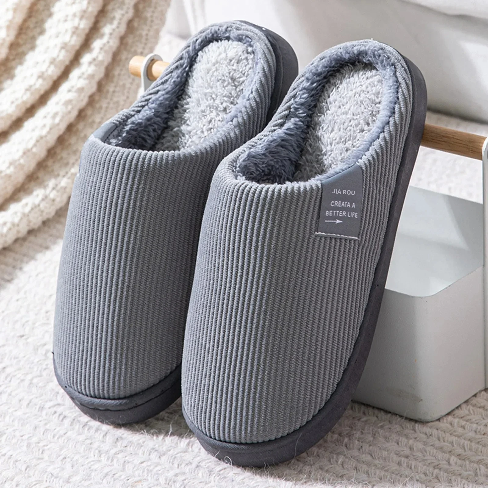 Pantuflas infantiles de felpa antideslizantes para casa