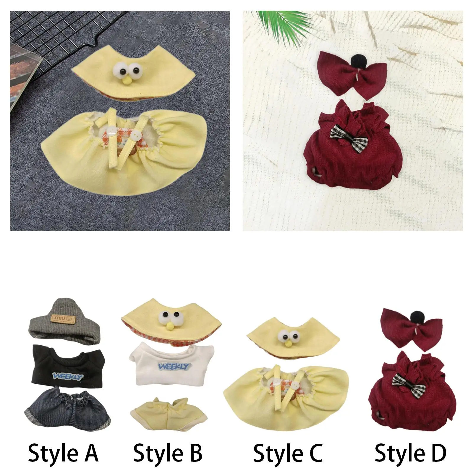 Dolls Clothes Fashion Comfortable Cartoon Dolls Accessories Outfits DIY for 15-17cm Dolls Girl Dolls Dress up New Year Gifts