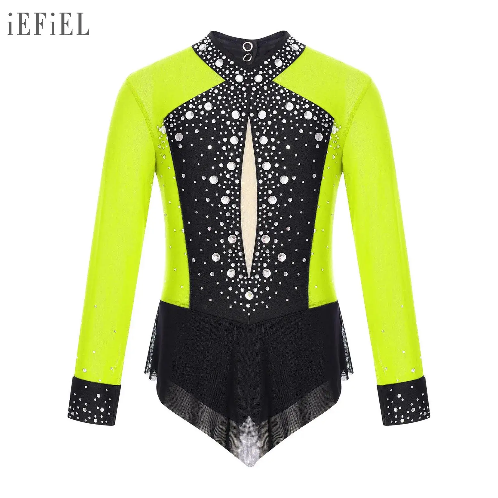 Niños Niñas Ballet gimnasia leotardo mono de manga larga patinaje sobre hielo Ropa de baile trajes de bailarina puesta en escena