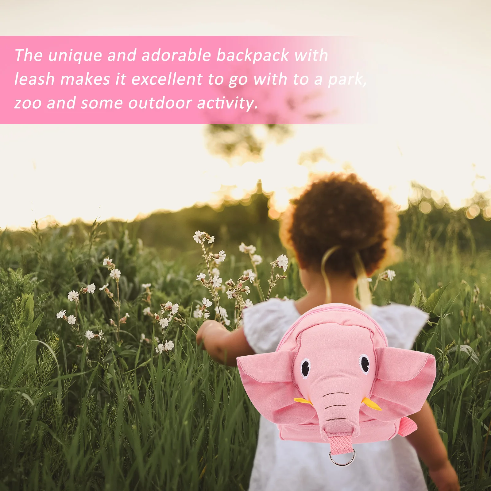 1 Juego de correa de arnés de elefante para niños pequeños, mochila de algodón suave, cómoda correa para niños, segura para niñas pequeñas, mochila de elefante - imagen 3
