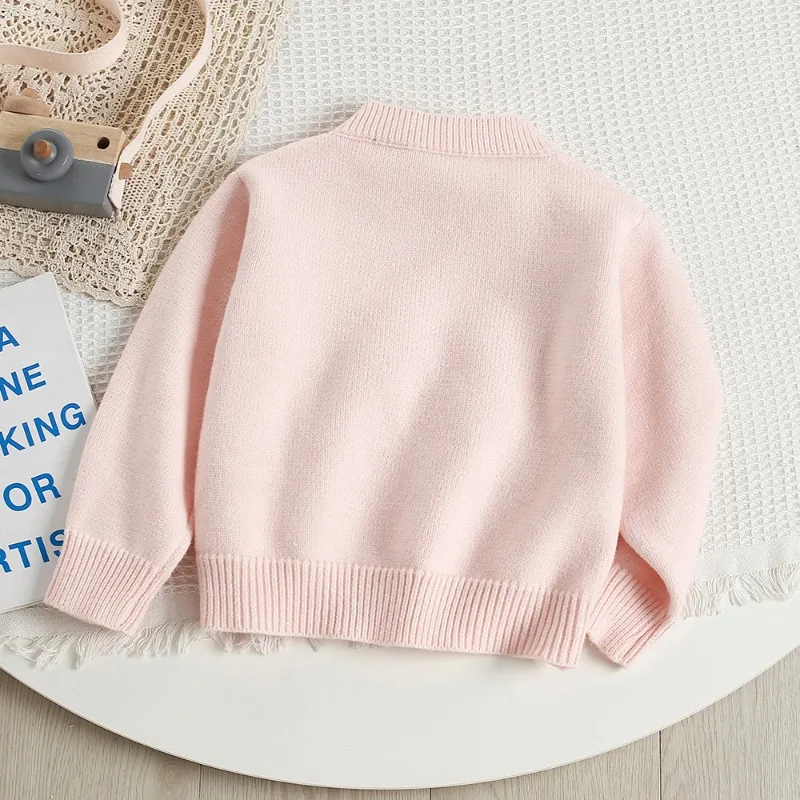 ¡Nuevo suéter suelto de estilo perezoso para niñas esta primavera y otoño! Top de punto de moda y fácil de usar, color liso y adornado con lentejuelas. - imagen 4