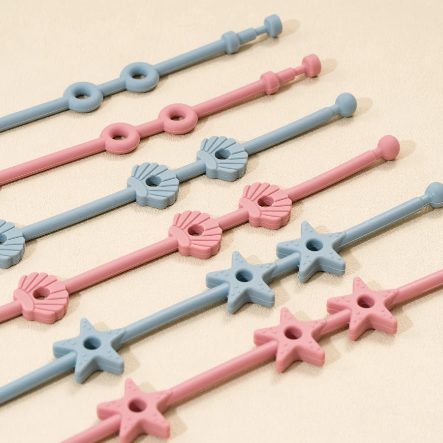 Chupete de silicona de colores para niños, cadena de chupete de Color sólido, juguetes de dibujos animados para bebés, ajustables, esenciales para bebés, suaves, regalo para bebés, 3 piezas - imagen 2