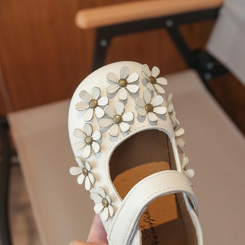 Zapatos de cuero para niña princesas – Suela flexible antideslizante - imagen 5