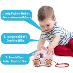 Juguete educativo para bebé con cuerda arrastrable de animales