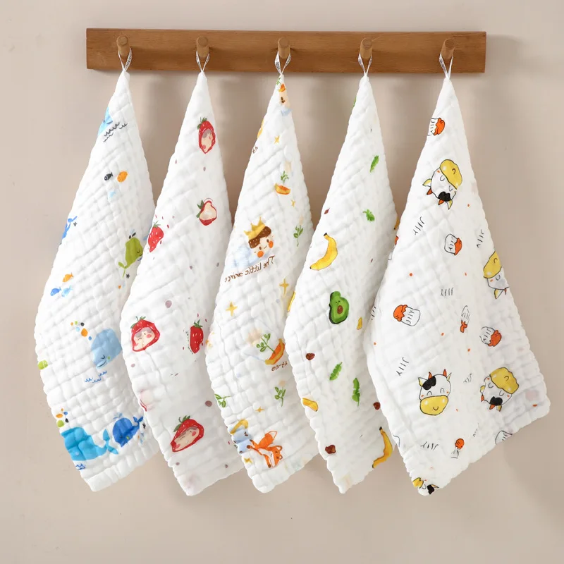 Toalla cuadrada para bebé, toalla para la cara seersucker de alta densidad de algodón de 6 capas, toalla para saliva de bebé, toalla súper suave para saliva de bebé recién nacido - imagen 2