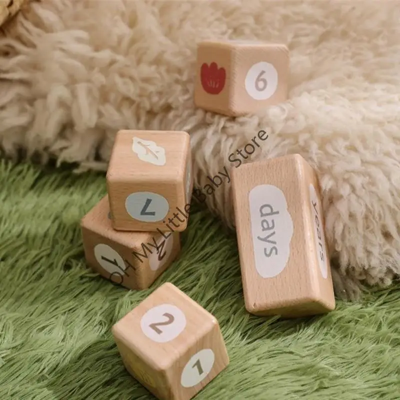 Decoraciones hitos infantiles M76C accesorios para fotos madera seguros para recién nacidos niños