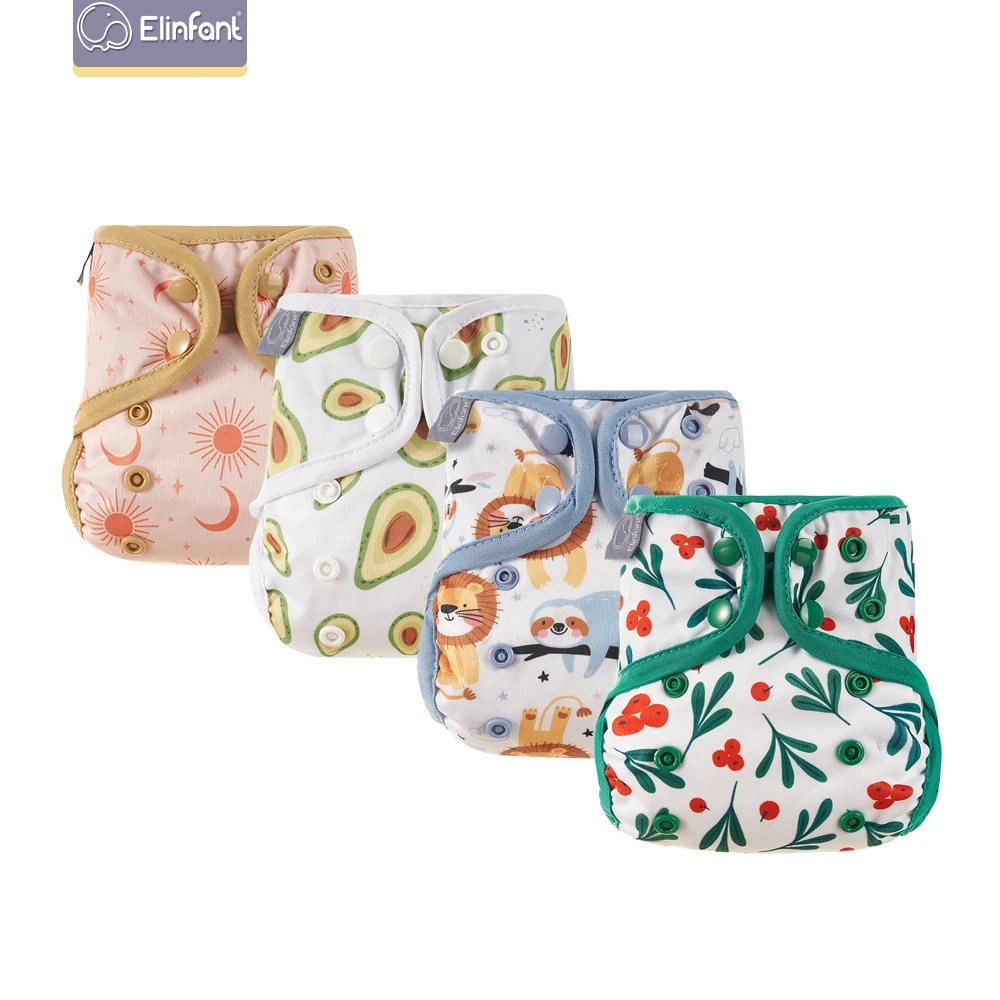 HappyFlute nuevo lindo estampado de dibujos animados de una pieza 0-6kg bebé súper impermeable y transpirable cubierta de pañal para recién nacido - imagen 5