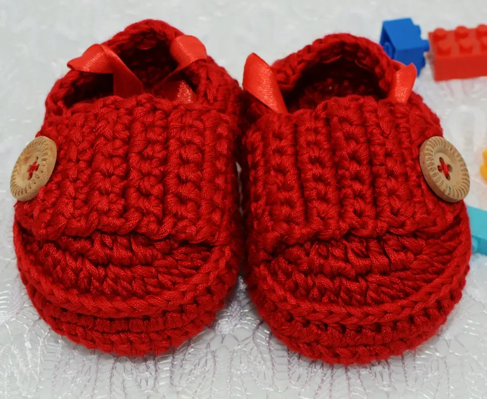 Zapatos de cuna para bebé Zapatos para recién nacidos Zapatos 100% de crochet a mano, 100% algodón suaves y cómodos - imagen 5
