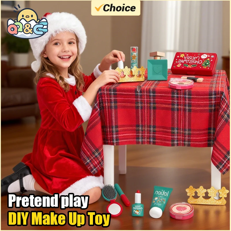 Regalos de Navidad, simulación cosmética para niñas, juegos de juguetes de maquillaje DIY, belleza, no Real, juego de simulación, juguetes para niñas y niños, Navidad