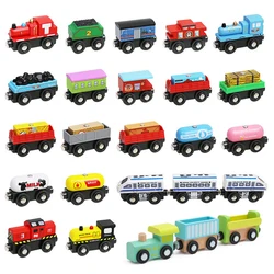 Tren magnético de madera compatible con todas las marcas para niños