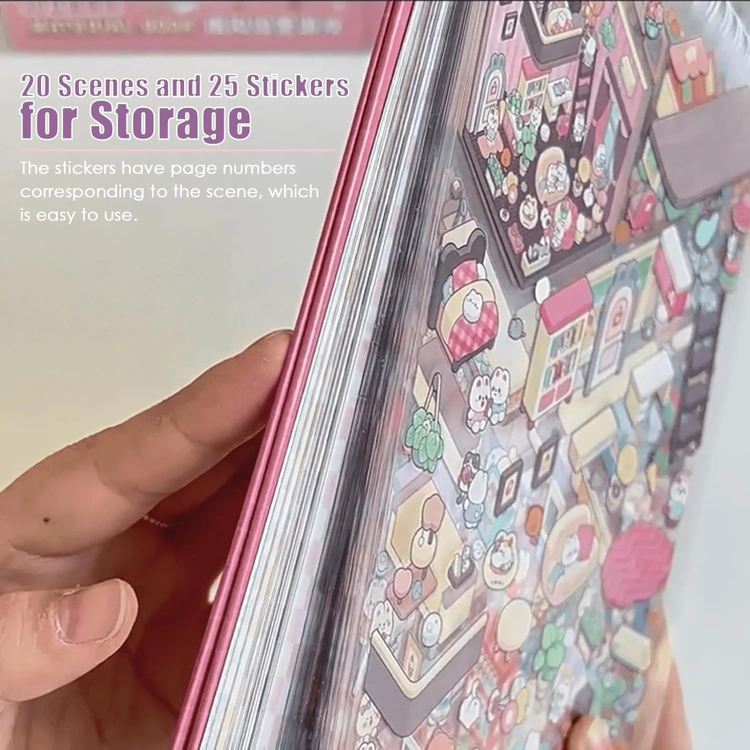 Libro de pegatinas 3D para niñas - Escenas isométricas de casa - imagen 3