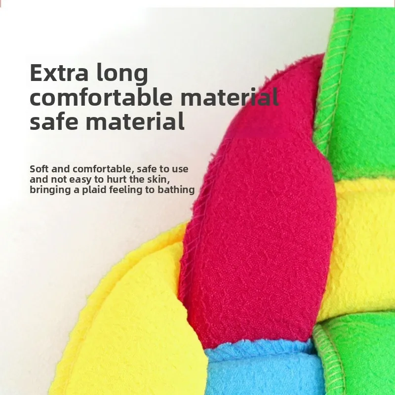 Toalla exfoliante de espalda trenzada de tres hebras, tira de baño de doble cara, exfoliante de espalda de punto, toalla de baño, tira exfoliante corporal - imagen 3