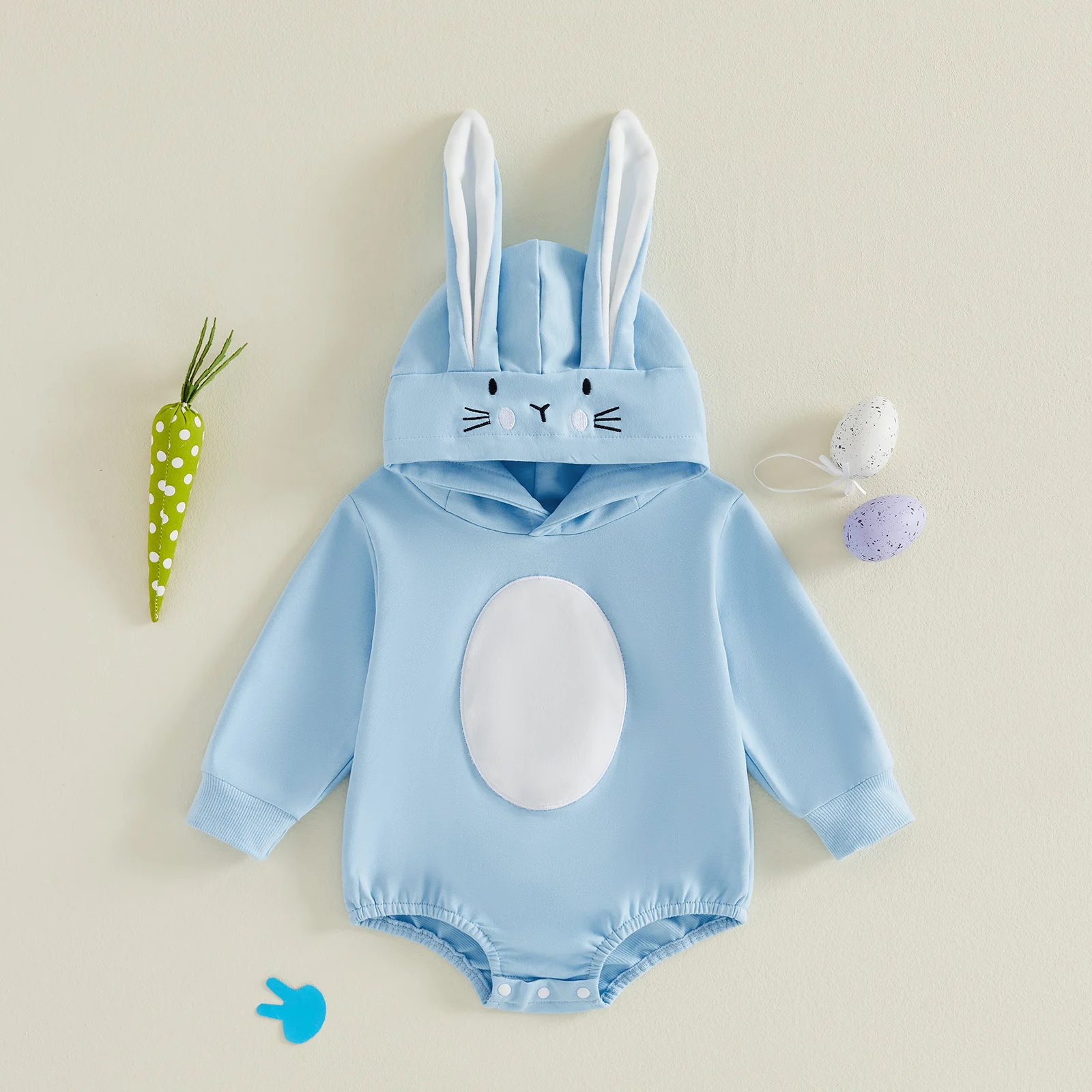 Mono de bebé con capucha y orejas de conejo para Pascua - imagen 5