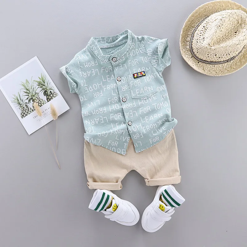 Conjunto verano niño: camisa letras y pantalón corto infantil - imagen 3