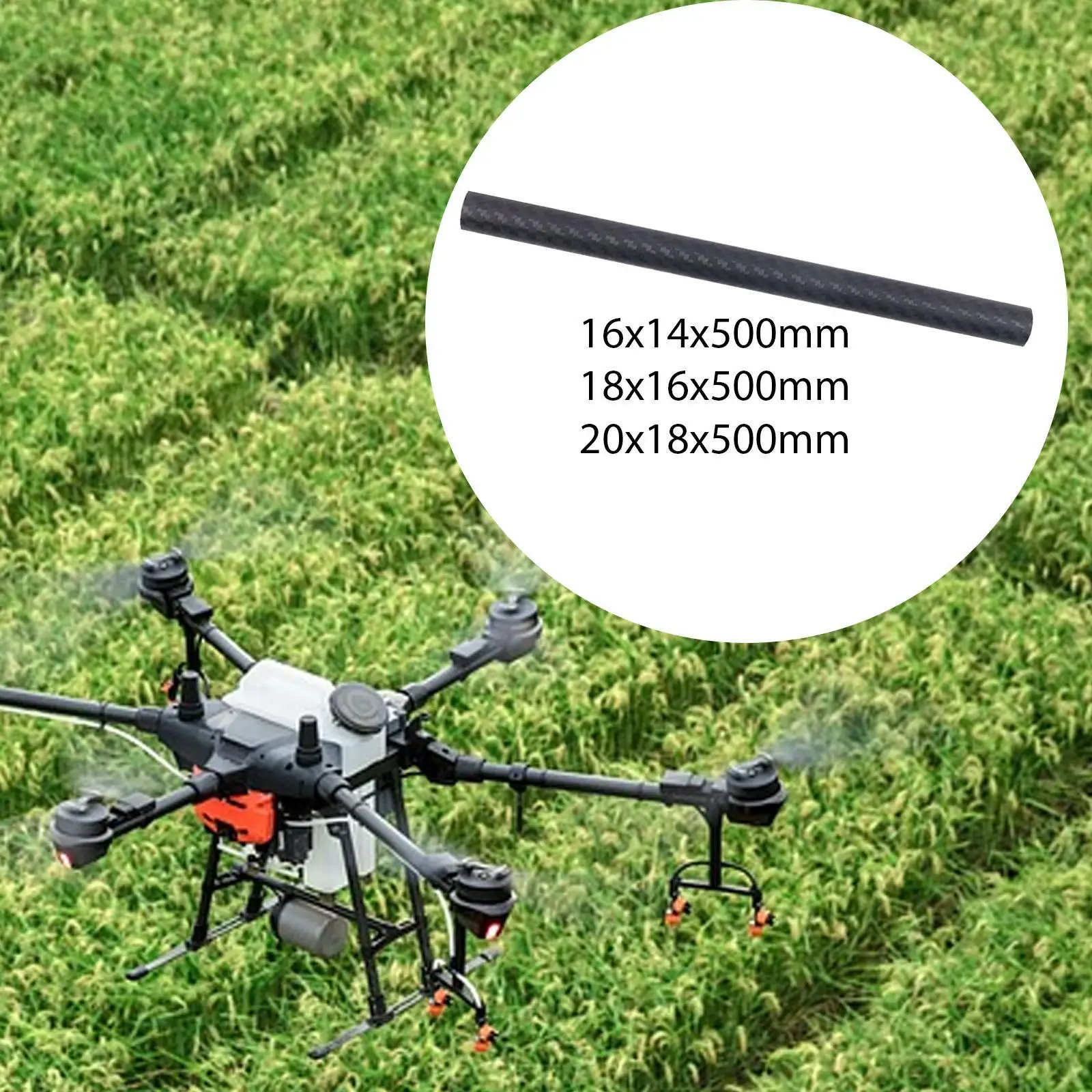 Tubo de fibra de carbono de 50cm, tubo redondo con acabado mate, rollo 3K envuelto para cuadricópteros, aviones RC, manualidades DIY, cañas de pescar