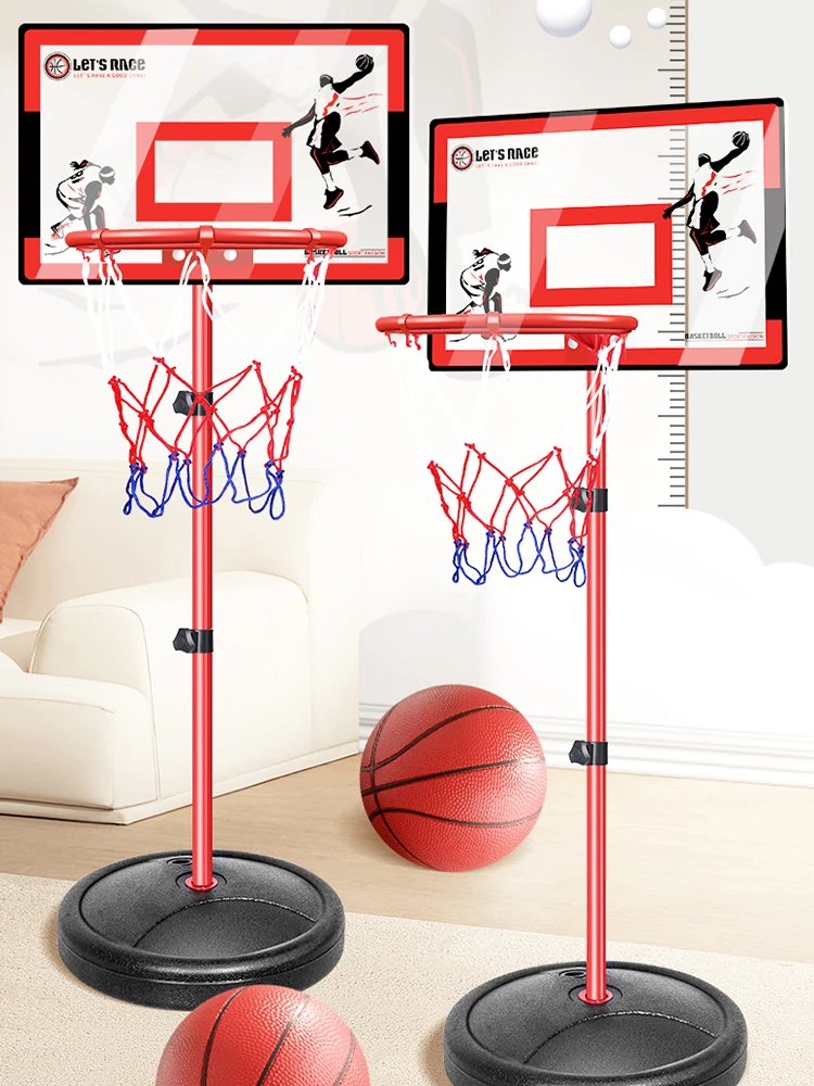 Canasta de baloncesto infantil ajustable con soporte azul - imagen 5