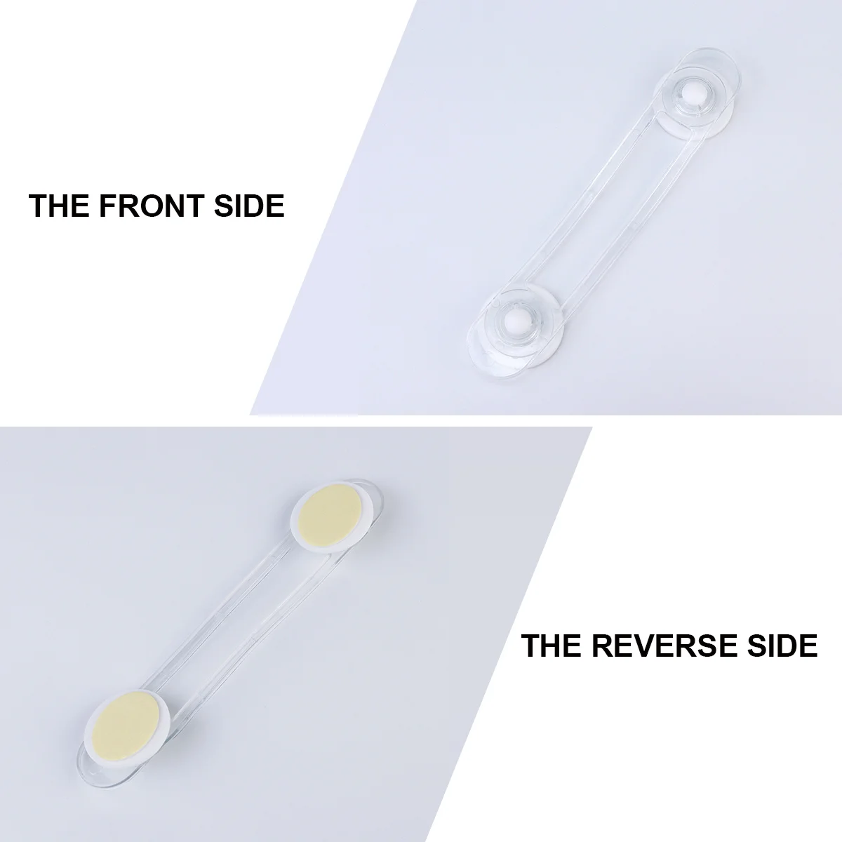 Cerraduras de seguridad para cajones de bebé, adhesivo transparente, sin taladro, fácil instalación, antipellizco, para cajones y gabinetes, 12 Uds. - imagen 5