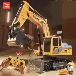 Excavadora RC de aleacion 6/9CH con mando, luces y giro de 680 grados